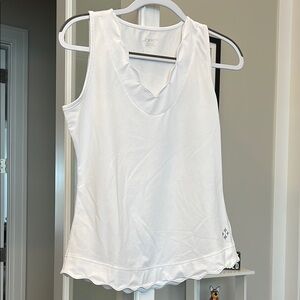 White Sleeveless Tank Top with V-Neckline